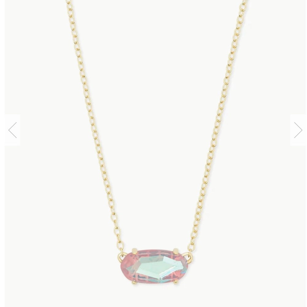 Ever Gold Pendant Necklace in Blush Dichroic Glass